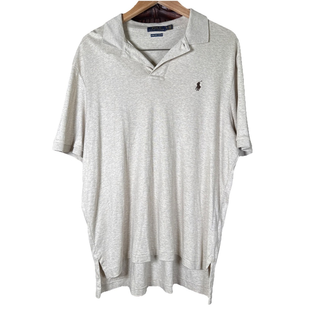Polo Ralph Lauren Mens classic polo heather cream size XL Pima Soft Touch‎